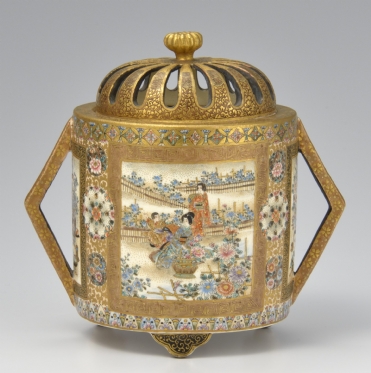 京薩摩『 錦光山「人物図透薩摩香炉」』 | 陶芸作品 | 日経アート