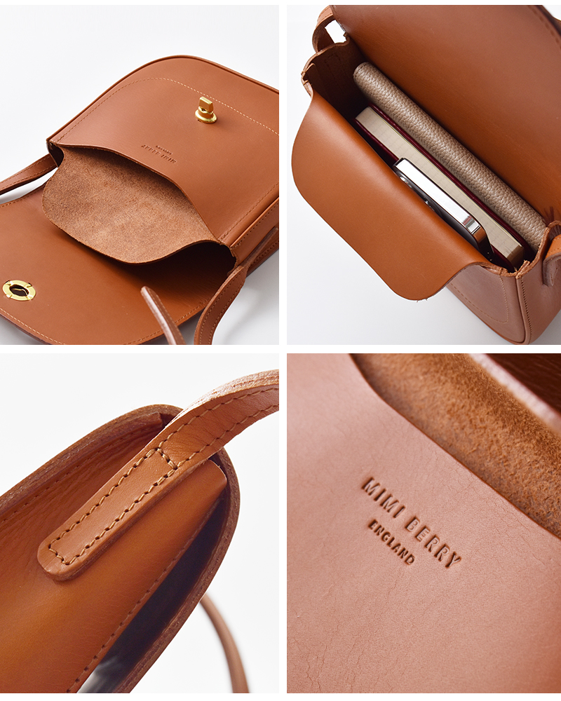 Mimi ミミ グレイン ベジタブル タンニンレザー ショルダーバッグ