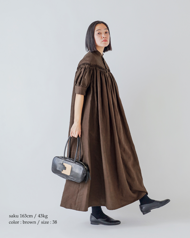 Scye サイ リネン キャンブリック タック ドレス 60/1Linen Cambric