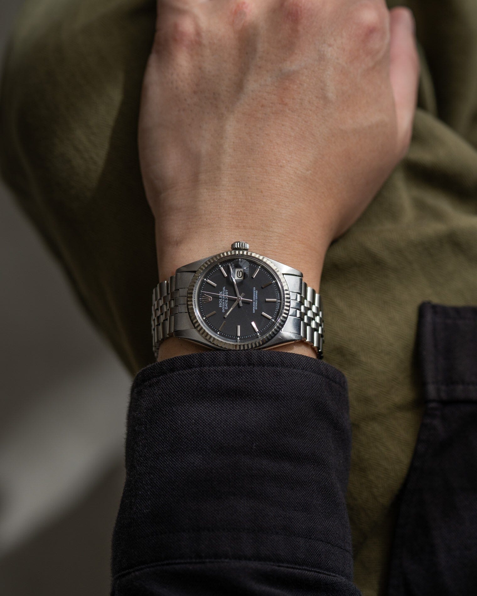 ロレックス デイトジャスト 1601 マットブラック 自動巻き 1970年代製