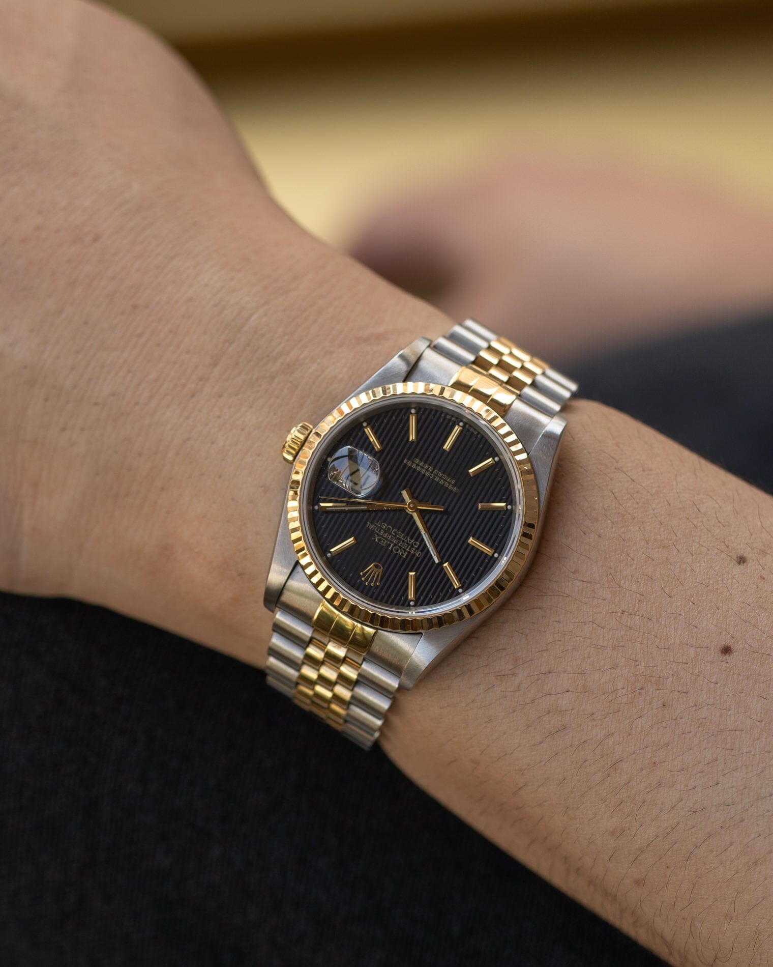 ロレックス デイトジャスト 16233 ブラックタペストリーダイアル 1989