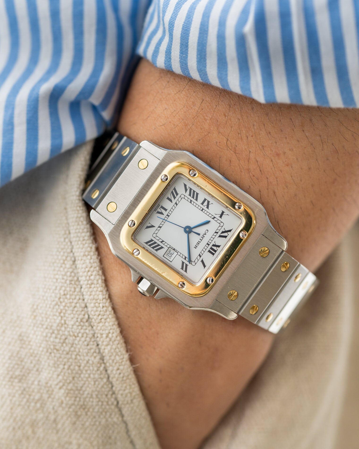 カルティエ サントス ガルべLMクォーツ正規OH済ユニセックス