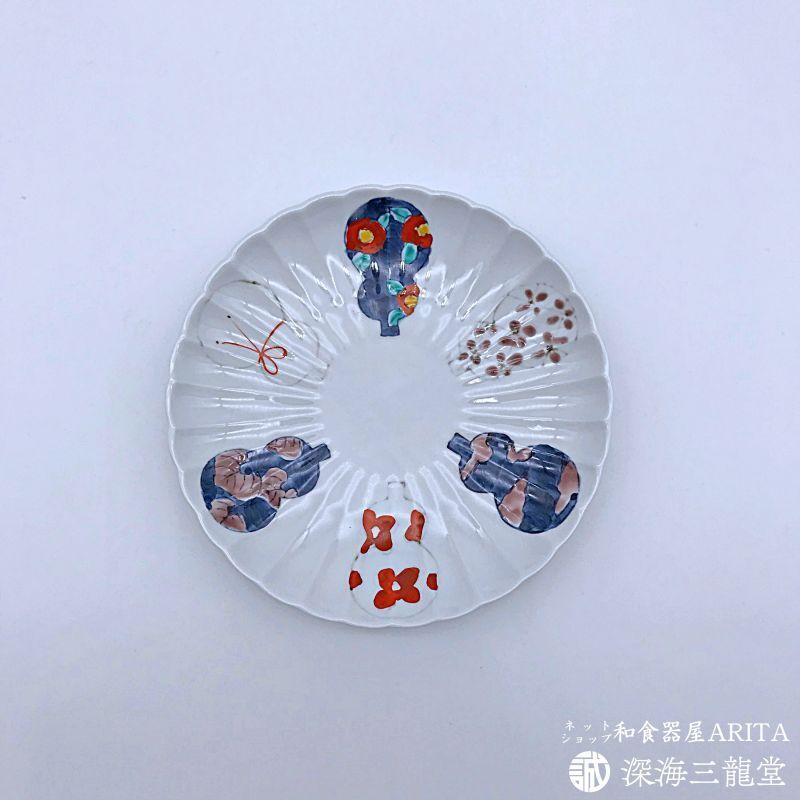 伊万里ひょうたん輪花皿
