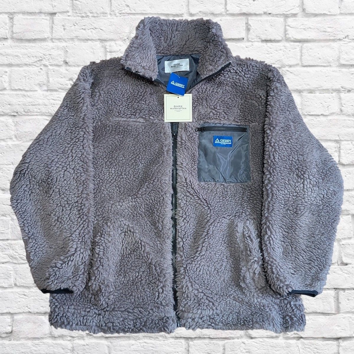 新品】ミックスシープファー スタンドブルゾン チャコール エシカ