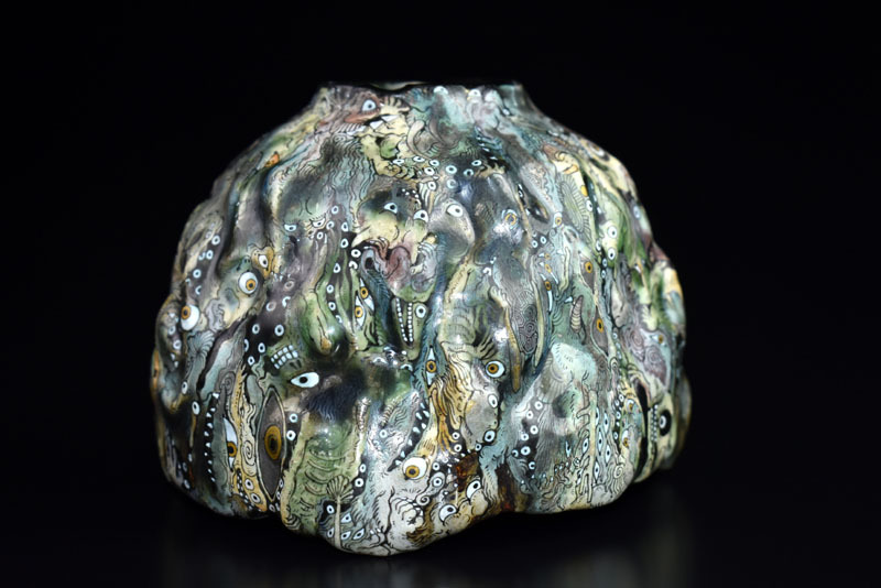 Yahoo!オークション - 人気作家 由良薫子 熔怪茶碗煙緑 希少作