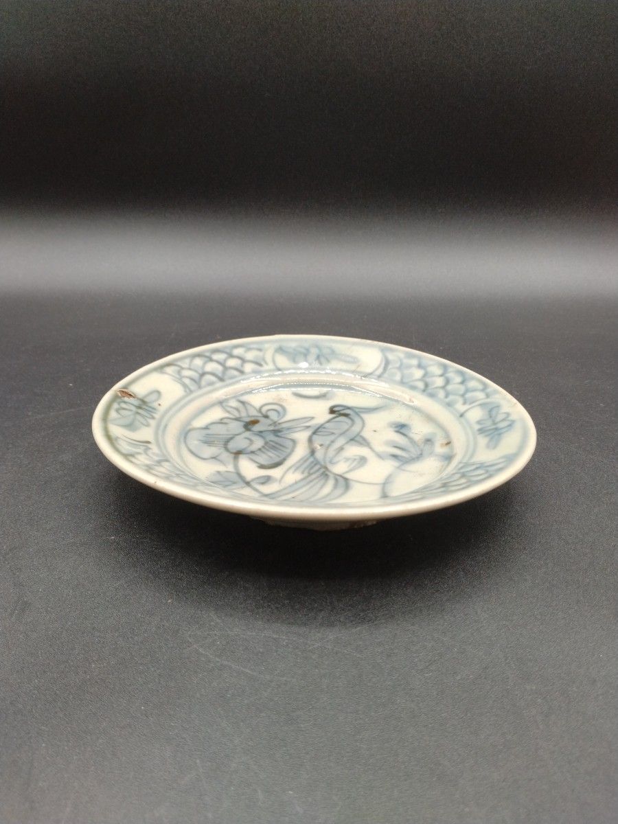中国古玩 明時代 呉須 染付 皿 直径約15 6cm 古染付 【2-t】｜Yahoo