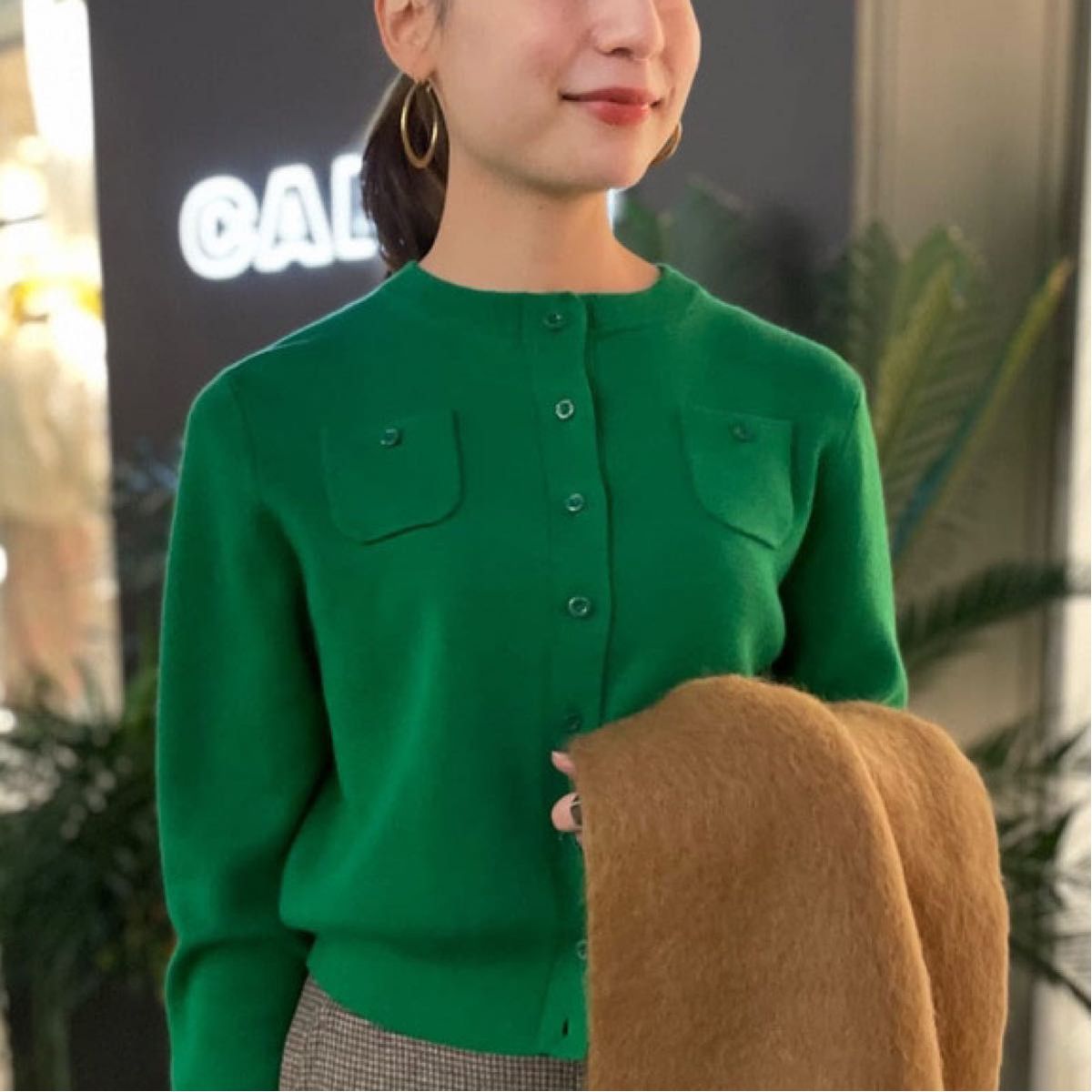 新品未使用 CABaN コットンカシミヤ クルーネック カーディガン