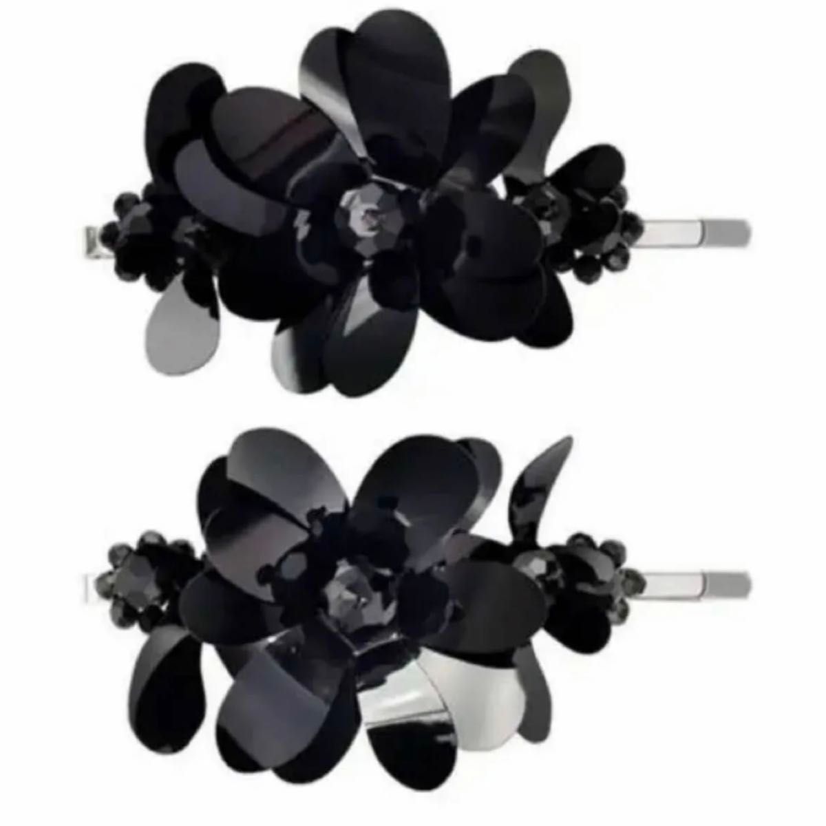 新品未使用 シモーネロシャ H&M コラボ フラワーヘアピン ブラック