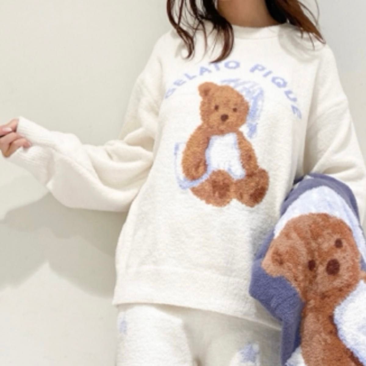 新品 ジェラートピケ 上下2点 BEAR ベア プルオーバー&ロングパンツ