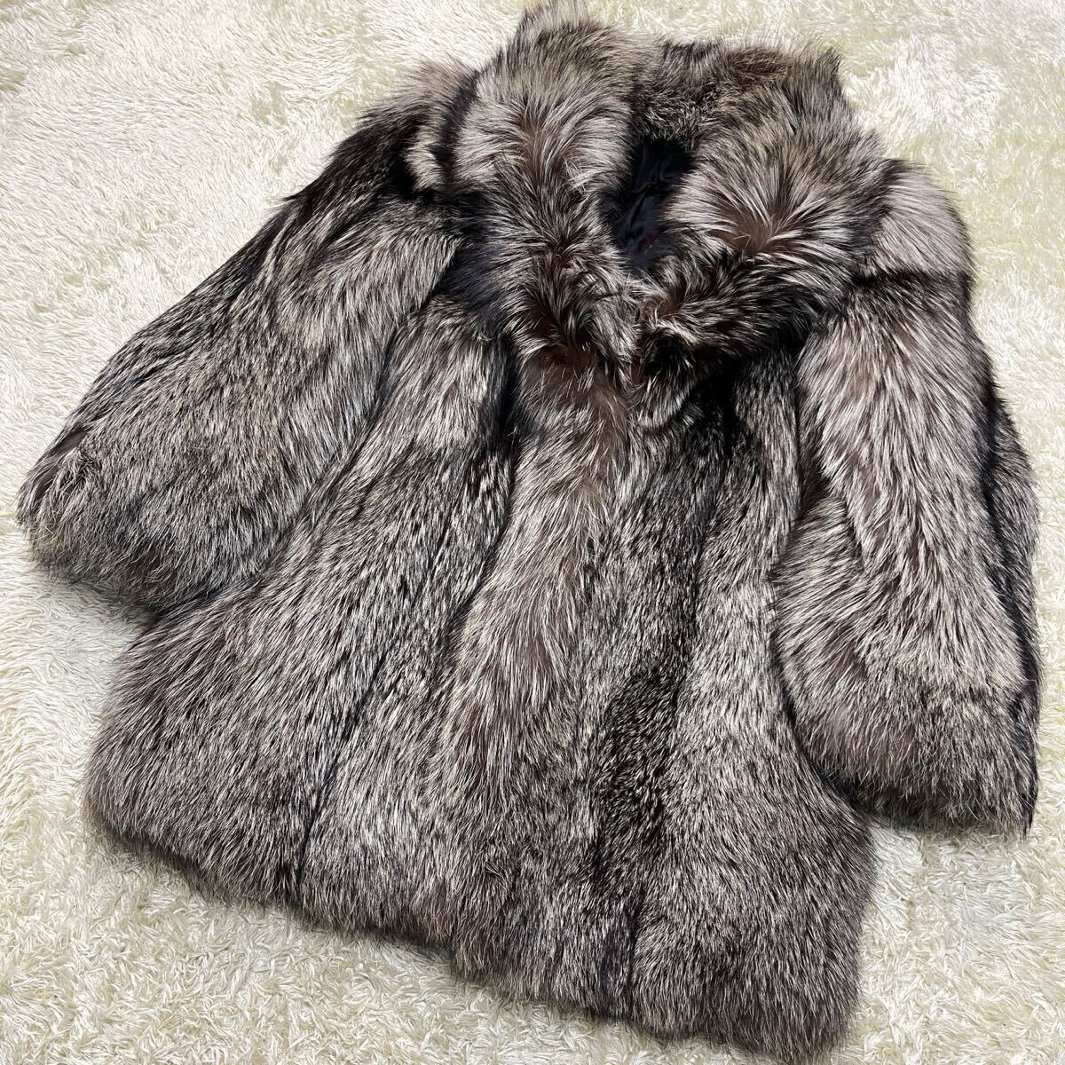 クロスミンク サガフォックス パール リアルファー 毛皮 13号 クロス