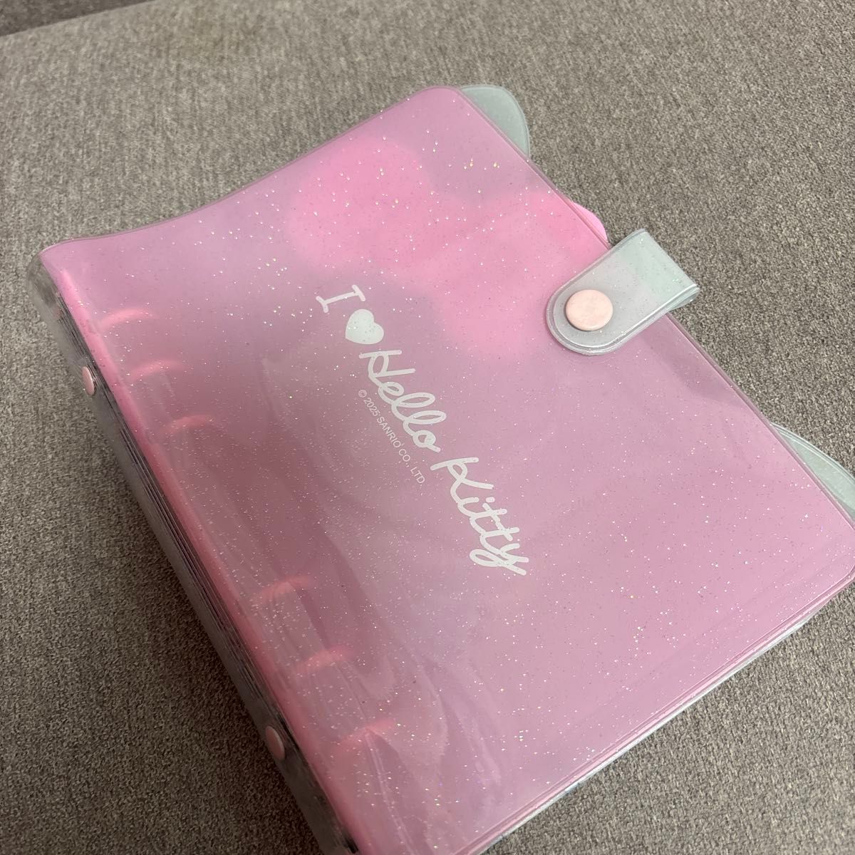 ハローキティ クリアバインダー シール帳 ラメ入り ピンク リボン A6