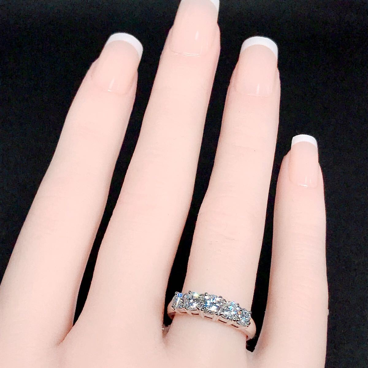 1 00ct ハーフエタニティ ダイヤモンドリング PT900 ダイヤ 1ct｜Yahoo