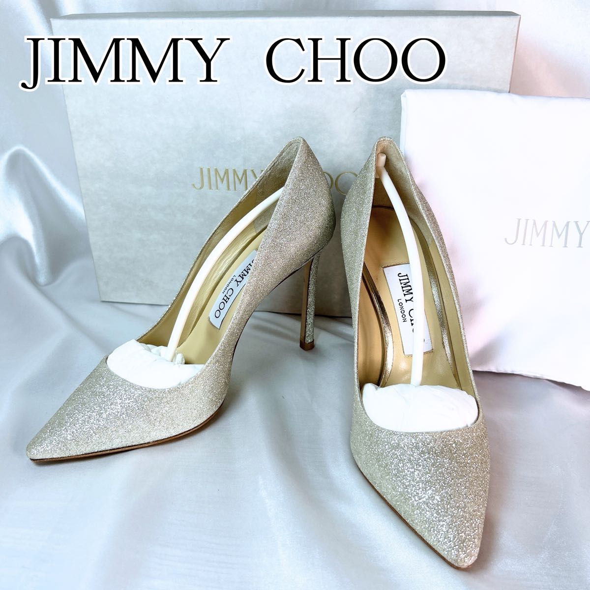 JIMMY CHOO ジミーチュウ Romy 100 Platinum Ice ダスティグリッター