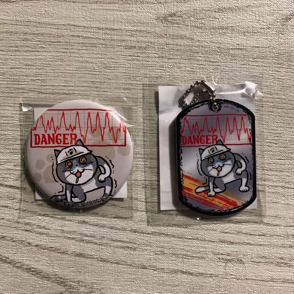バイオハザード 仕事猫 カプコン カプくじ ドッグタグ風キーホルダー
