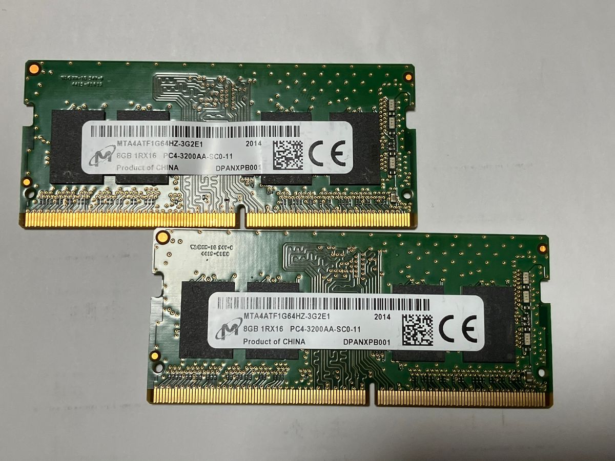 Micron製DDR4 SO-DIMM PC4-3200 8GB2枚セット（計16GB）｜Yahoo!フリマ
