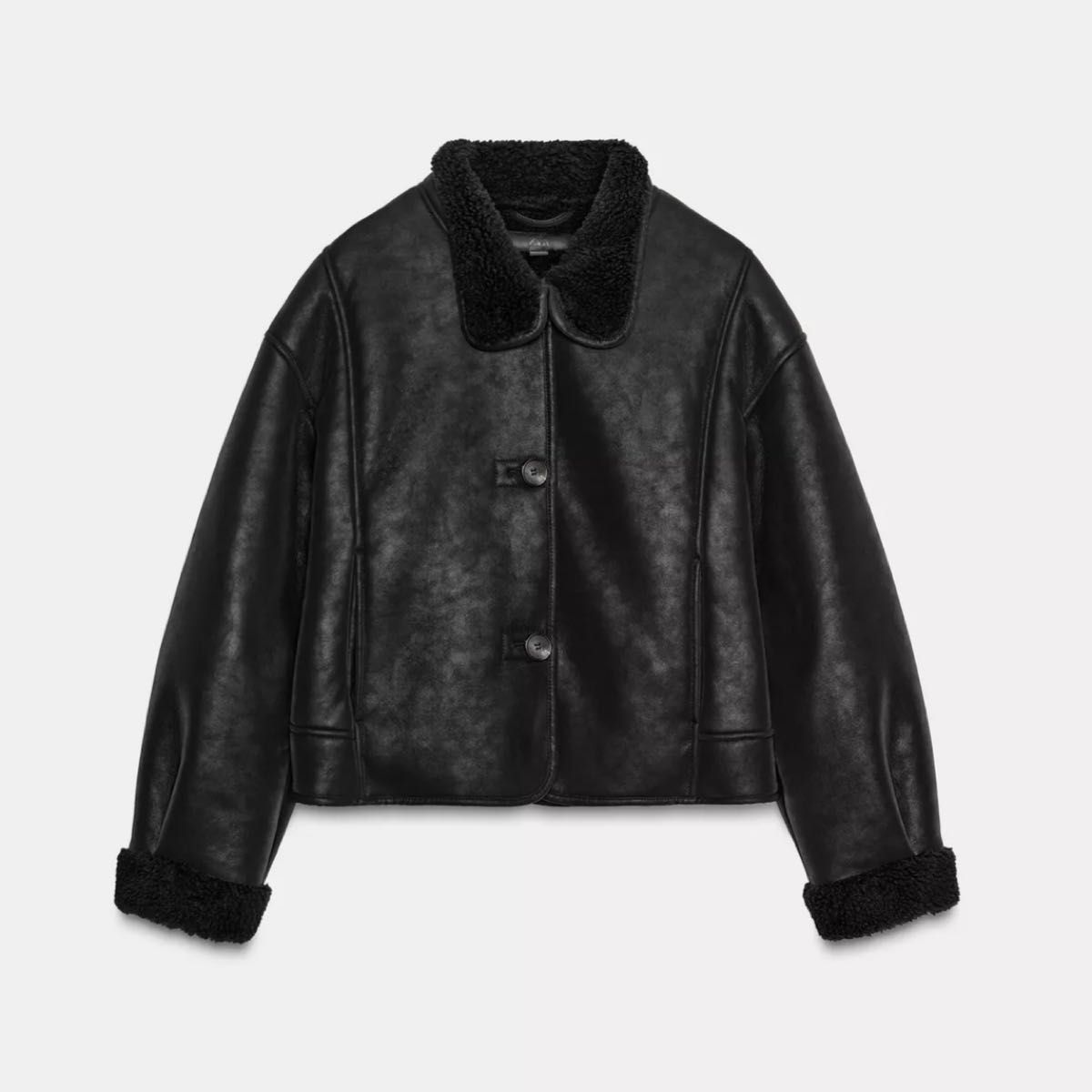 ZARA ダブルフェイスフェイクスエードジャケット 新品 XS ムートン