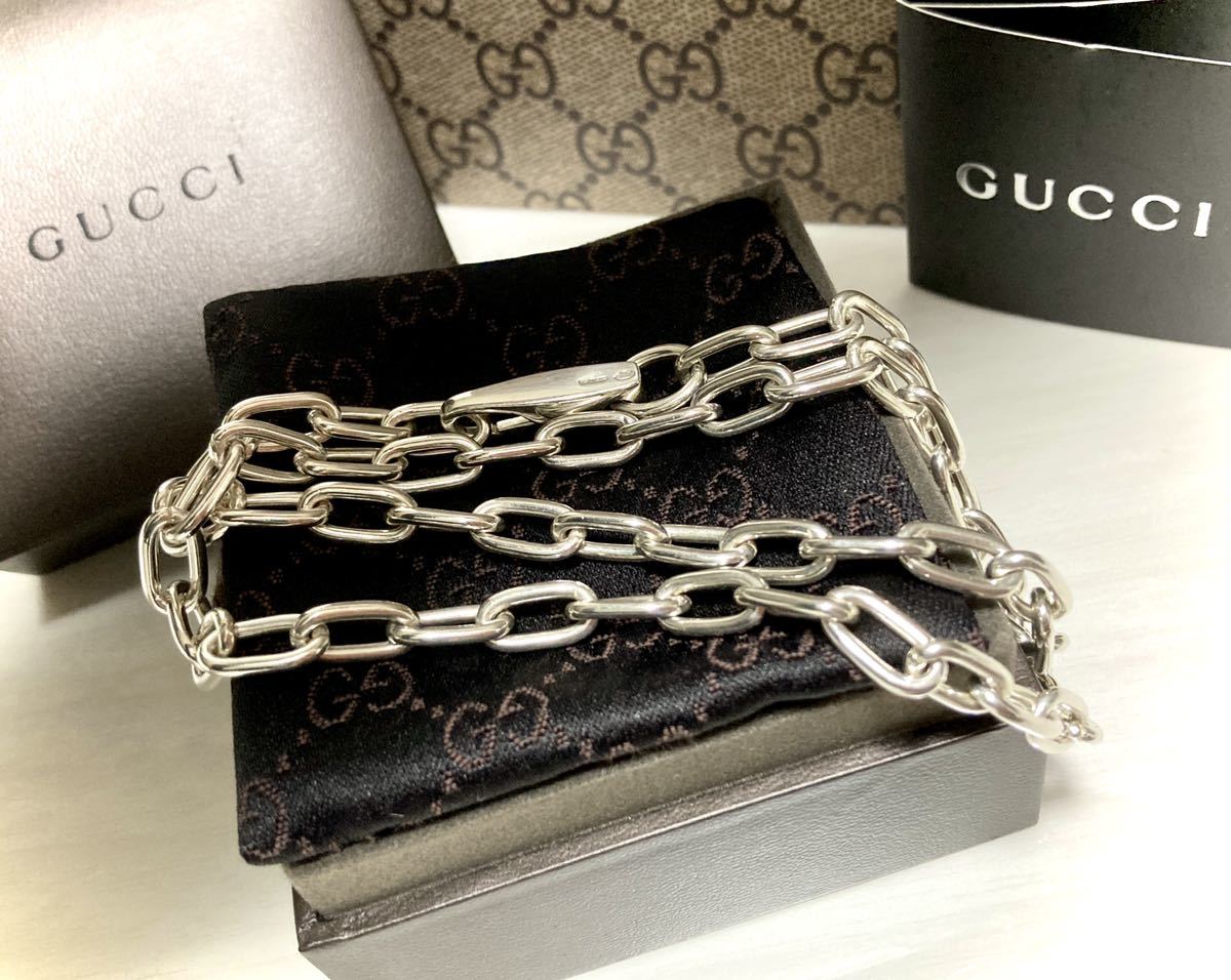 正規品 GUCCI/グッチ 極太チェーンリンクネックレス ヴィンテージ