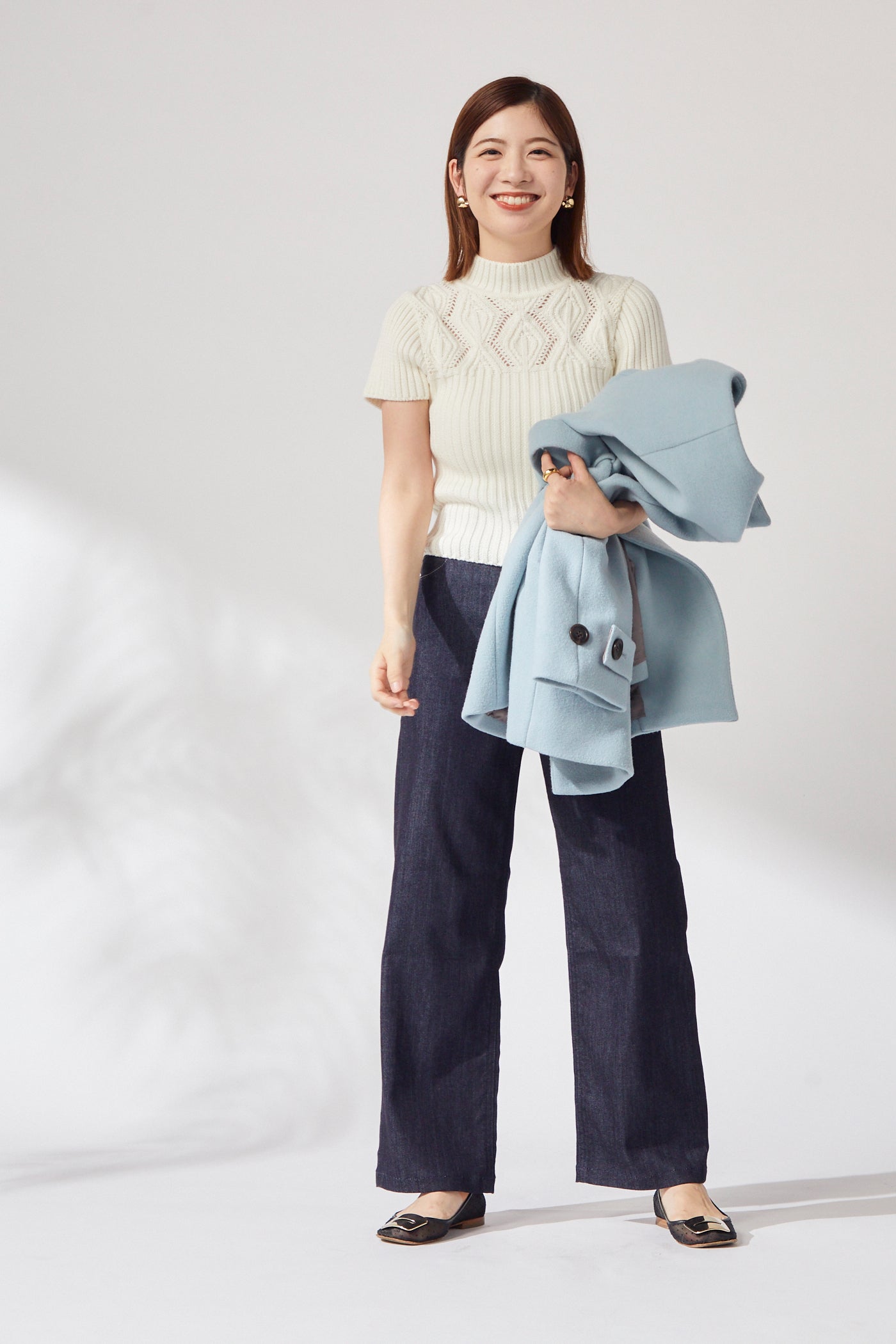 Diamond knit tops (Ivory) – Audire