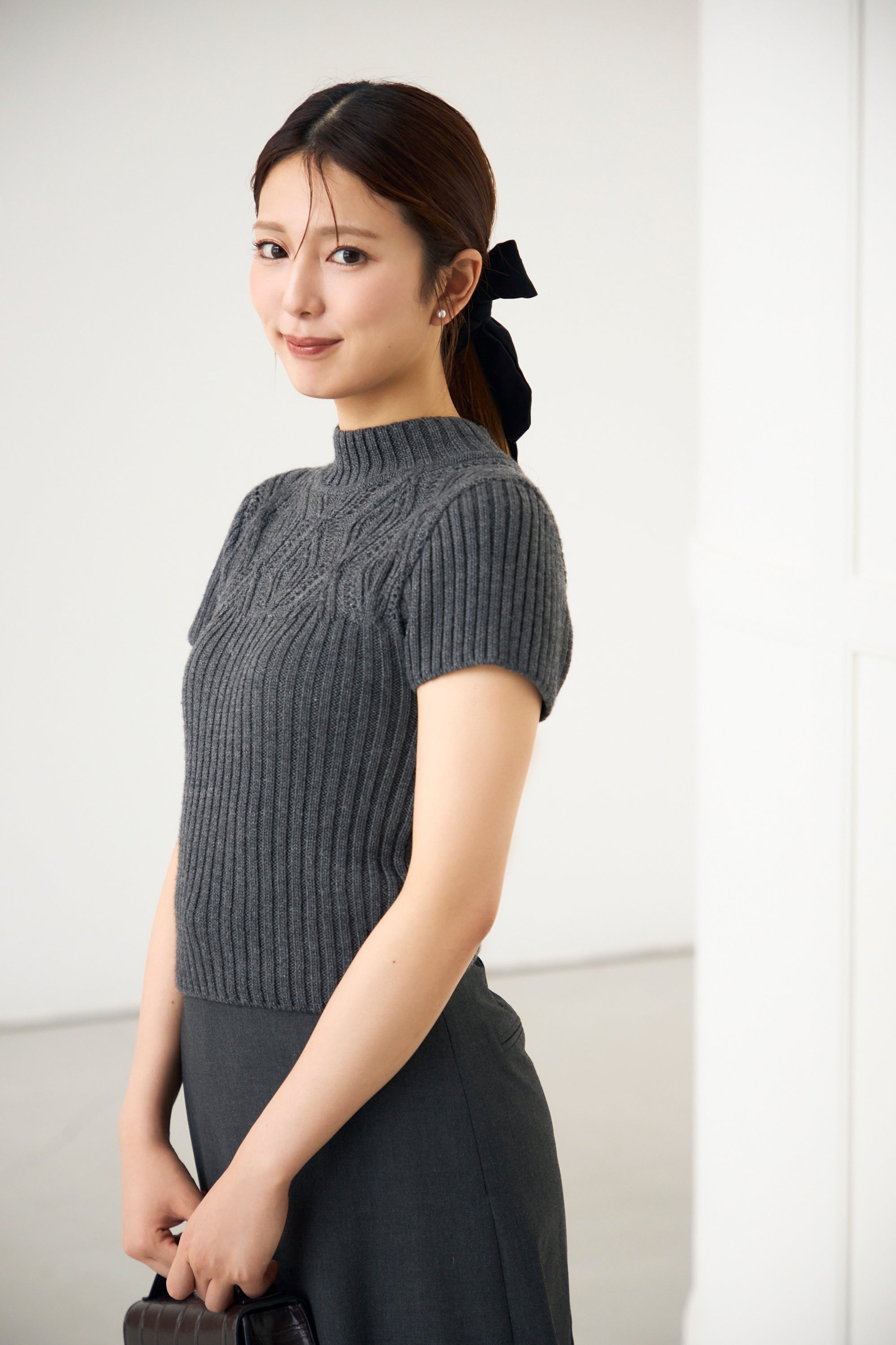 Diamond knit tops (Heather gray) – Audire