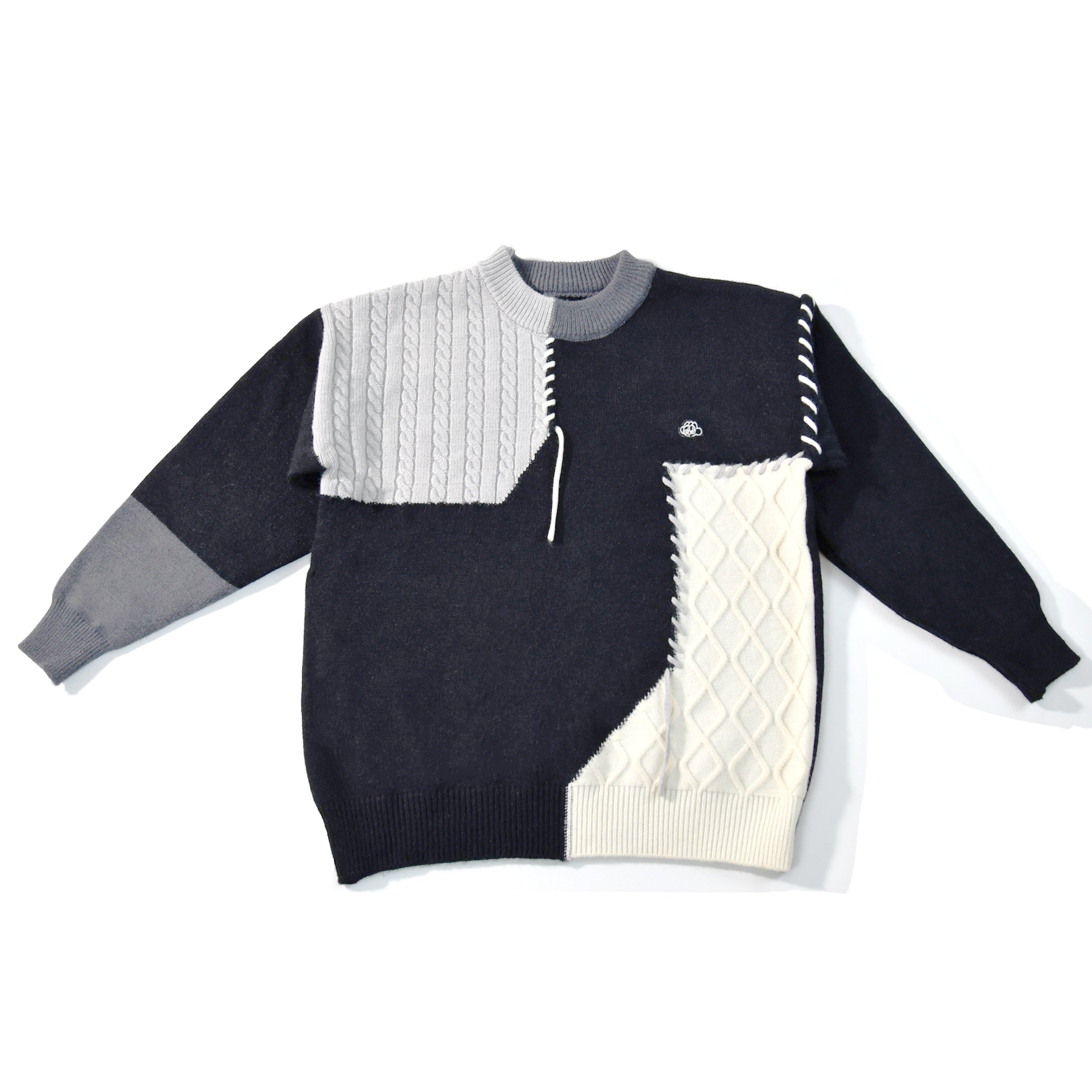 21AW Name. PATCHWORK KNIT SWEATERName.】PATCHWORK KNIT SWEATER