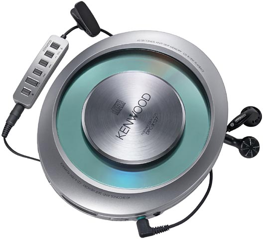 ケンウッド、ディスクが見えるポータブルCDプレーヤー