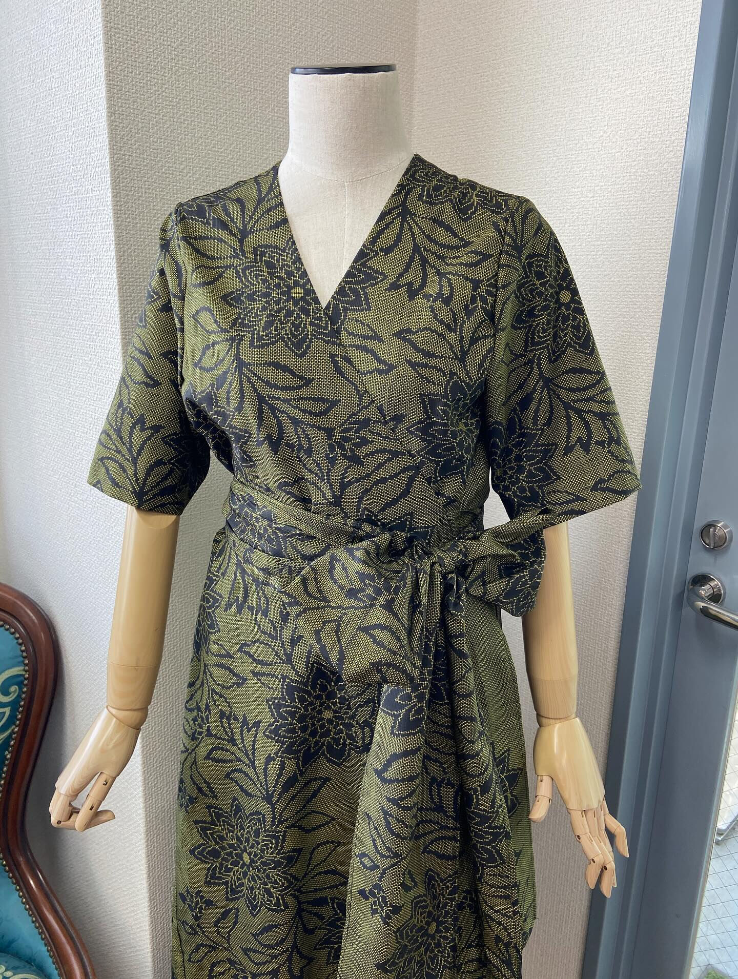 大島紬のお着物からのカシュクールワンピースです | ブログ | 東京の