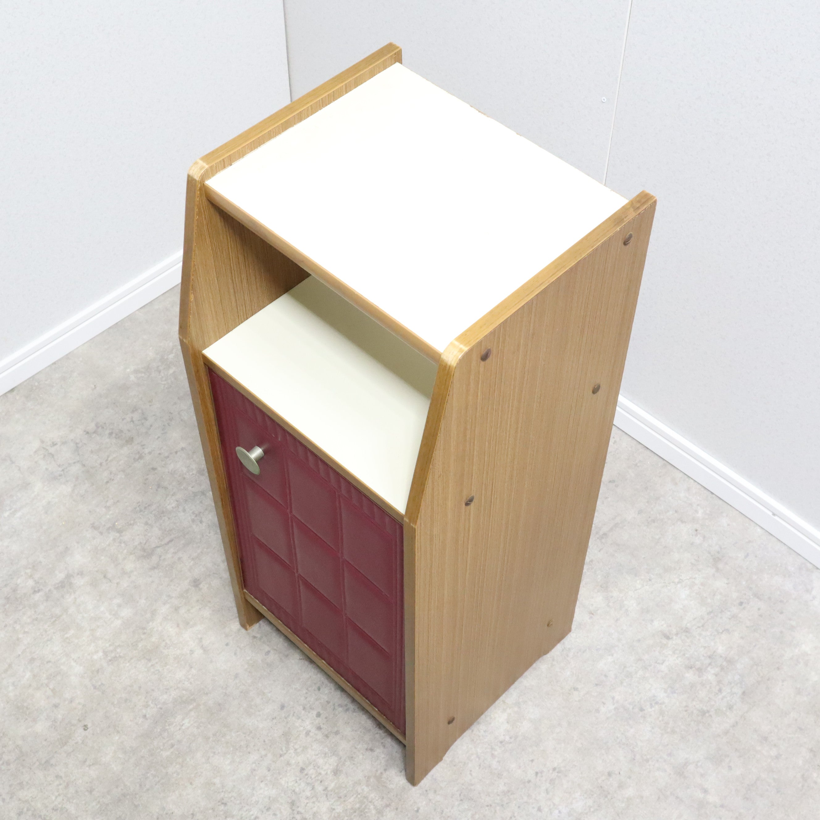 昭和レトロ グリーンの木製電話台・ファックス台 飾り棚 花台 電話台