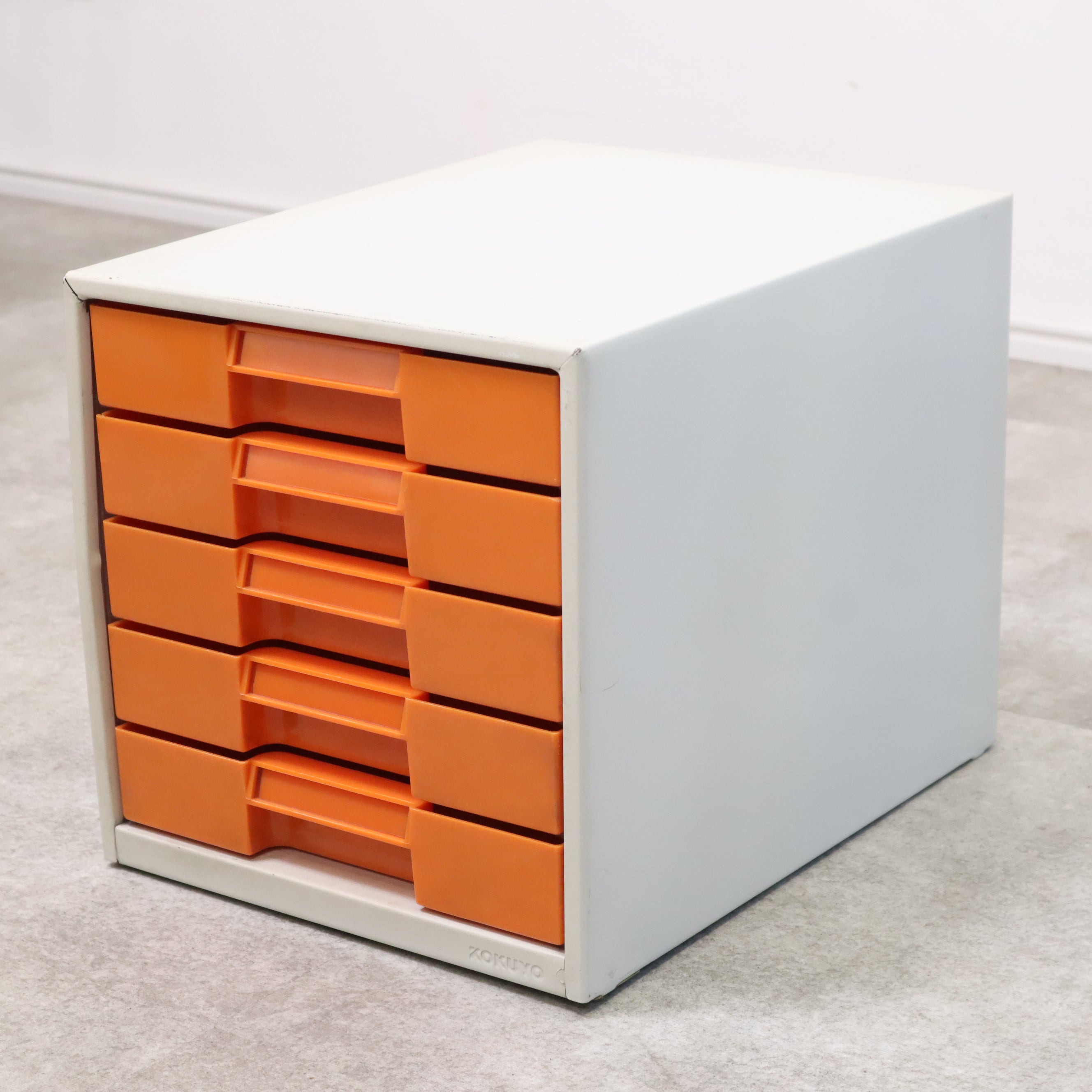 c*n様 16昭和レトロ レトロポップ オレンジ 5段チェスト ヴィンテージ