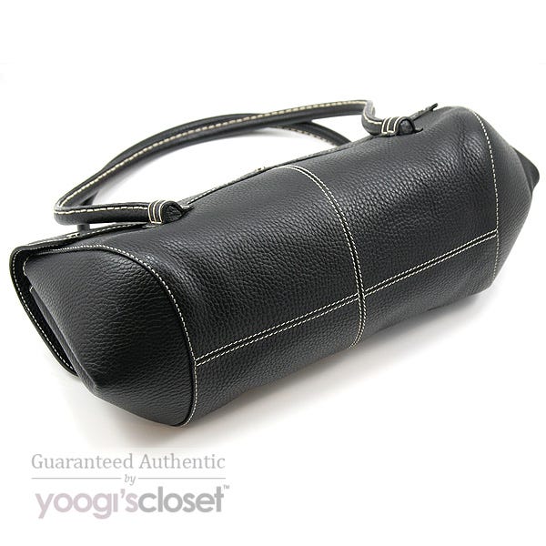 Tod's Black Leather Corniche Wave East-West Shoulder Bag | Yoogi's