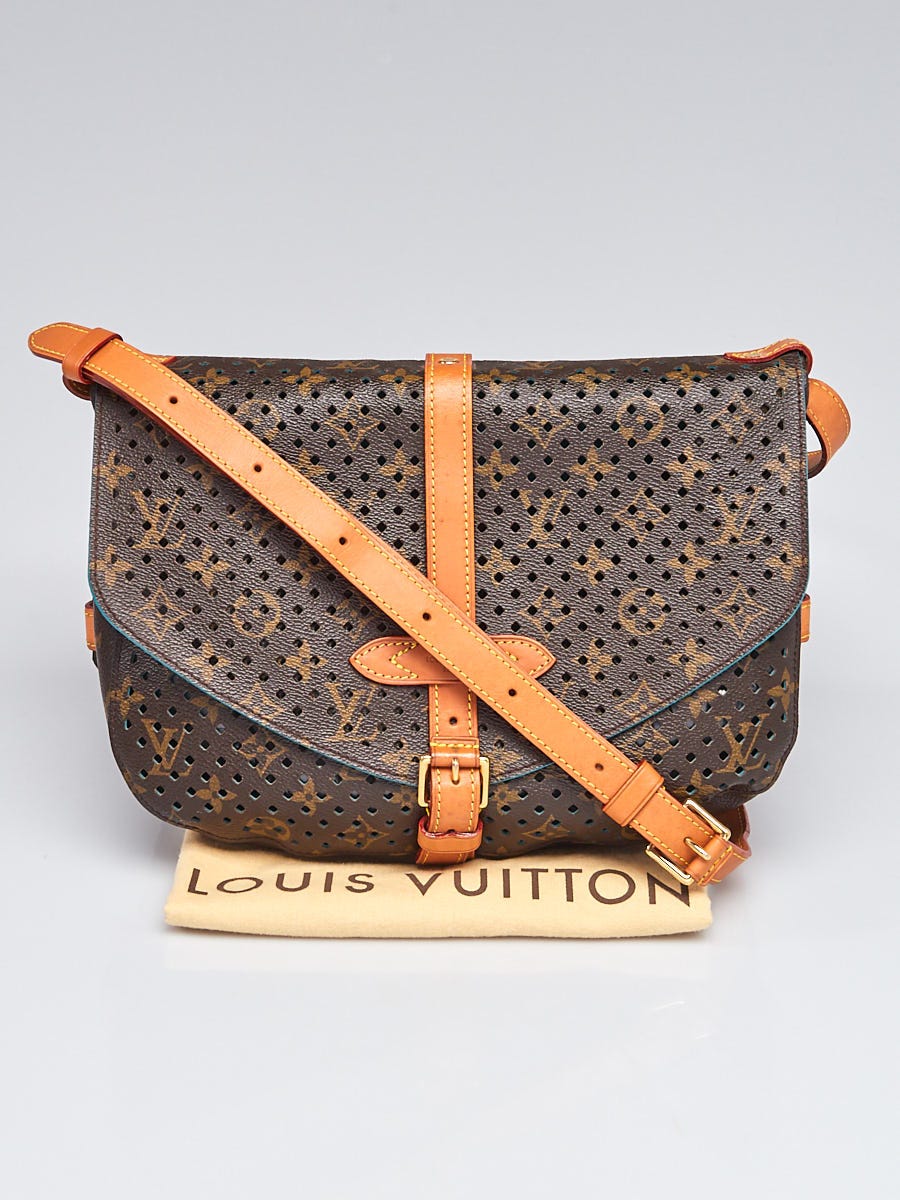 Louis Vuitton Limited Edition Monogram Flore Perforated Saumur Bag