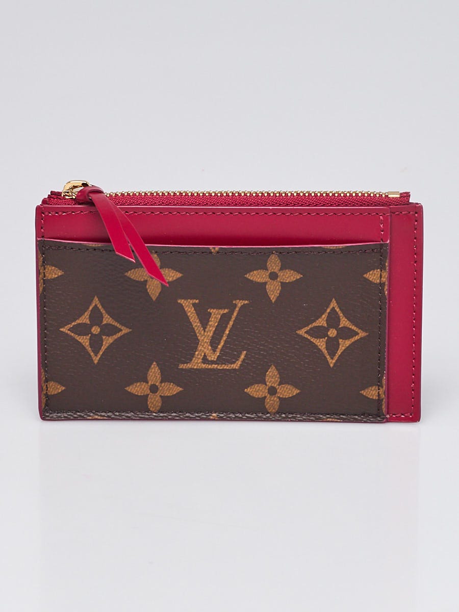 Louis Vuitton Monogram Canvas Fuchsia Leather Zipped Card Holder