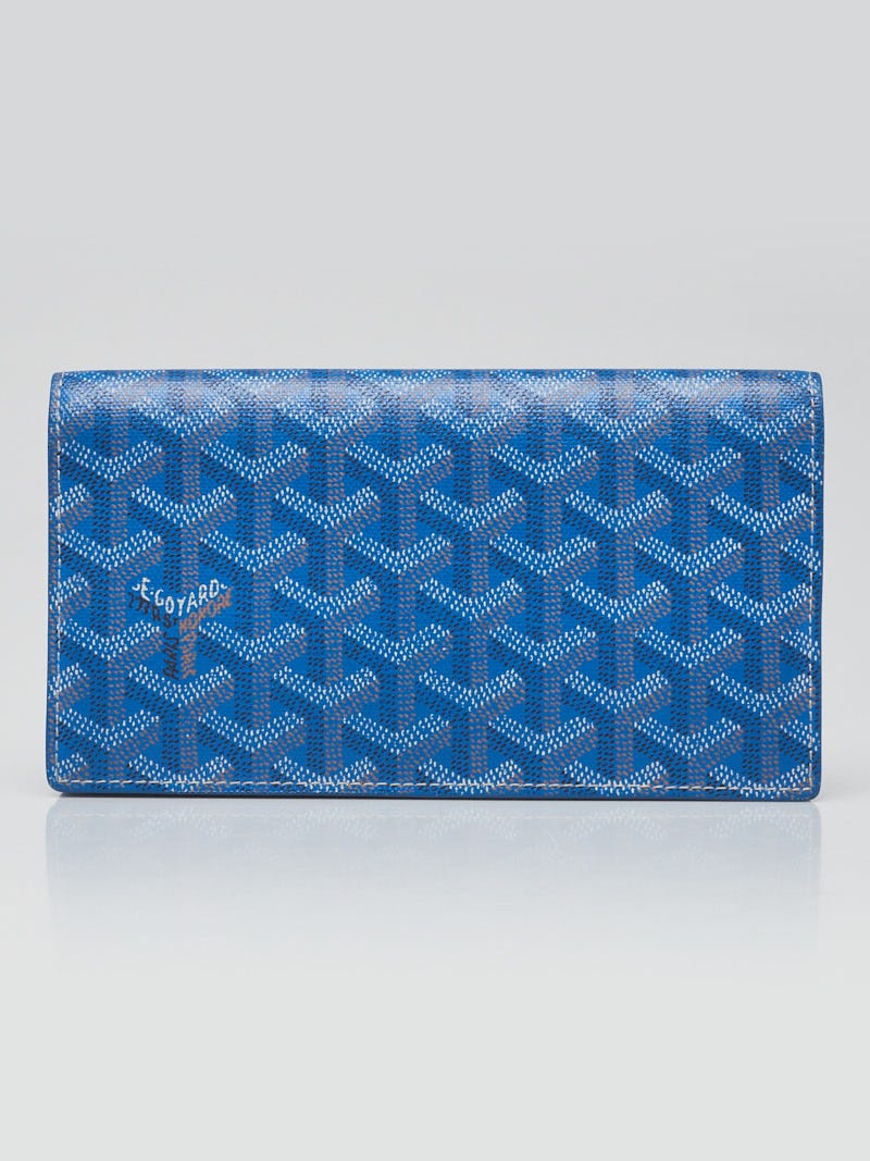 Goyard Blue Chevron Print Coated Canvas Richelieu Bi-Fold Wallet