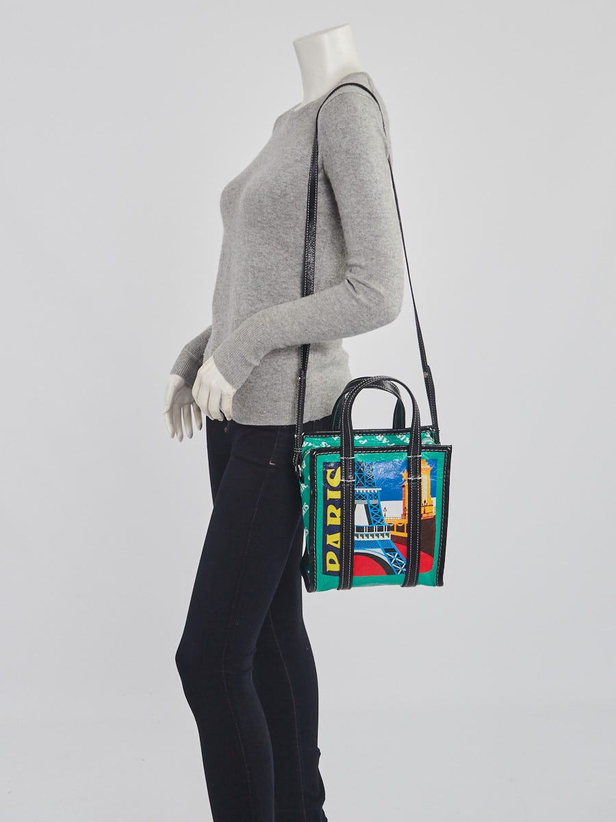 Balenciaga Multicolor Lambskin Leather Paris Print Arena Bazar