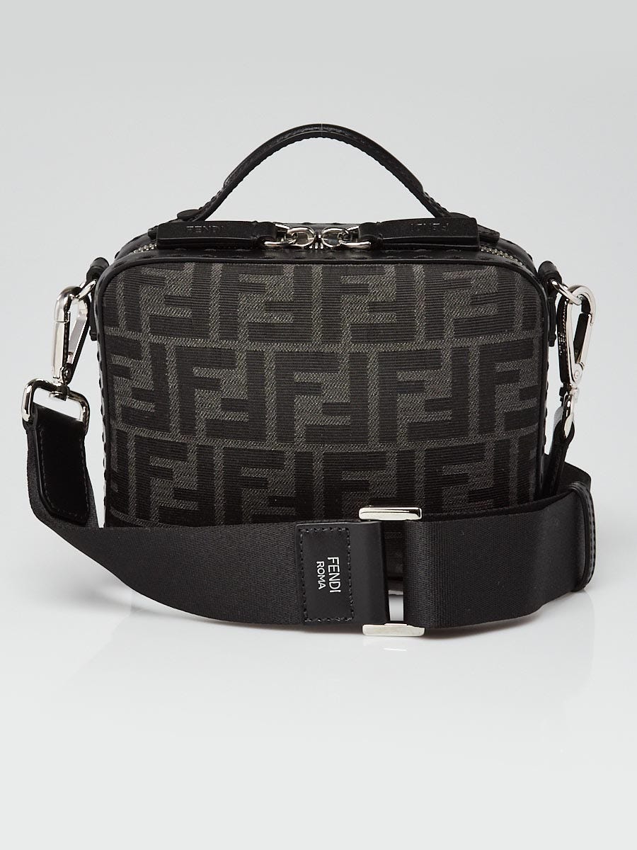 Fendi Black/Grey Canvas/Leather FF Print Mini Suitcase Bag