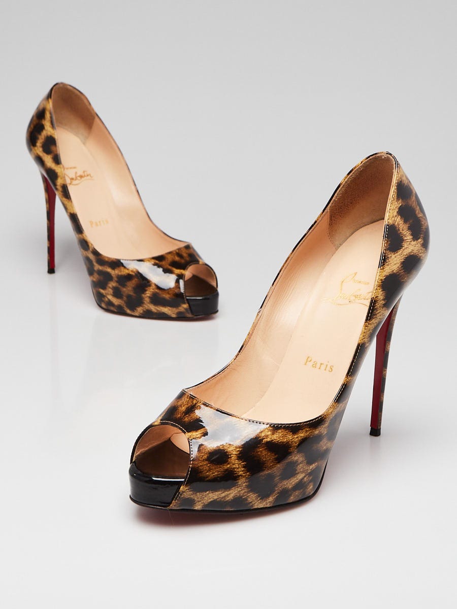 Christian Louboutin Leopard Print Patent Leather Very Prive 120