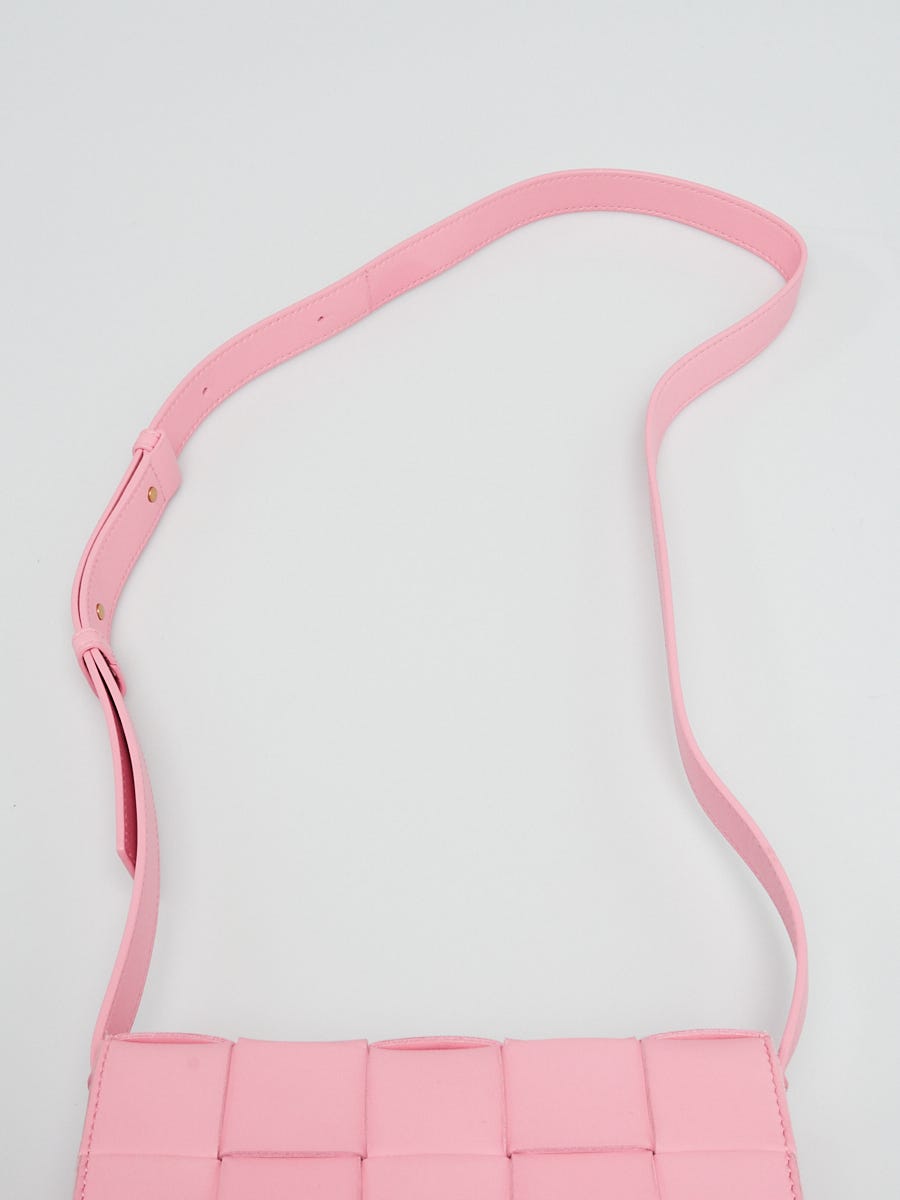 Bottega Veneta Pink Nappa Leather Maxi Weave Small Cassette