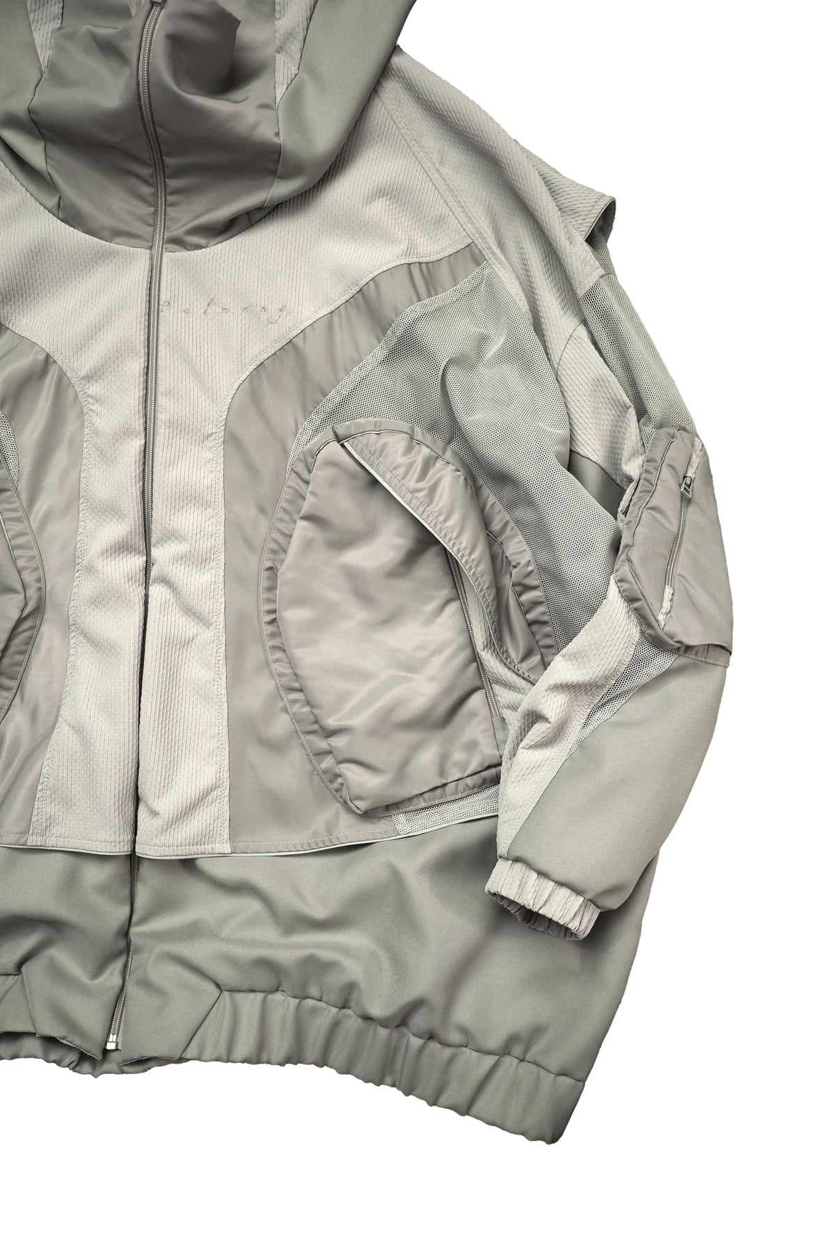 重ねハイネックビッグパーカー (AIR-C) - Grey – BALMUNG