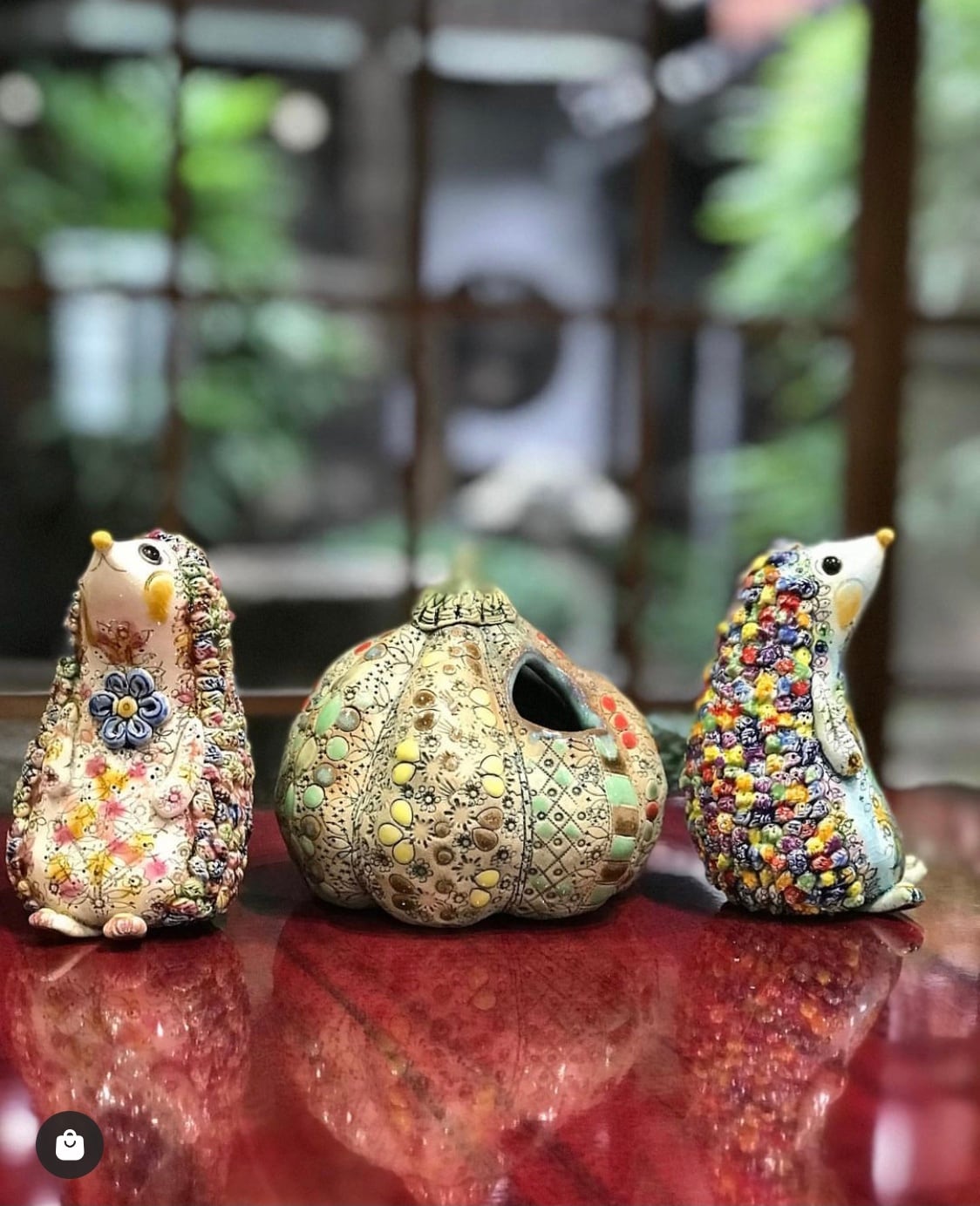 陶芸作家さん ハリネズミお茶碗と一輪挿し、動物オブジェなど 陶芸作家