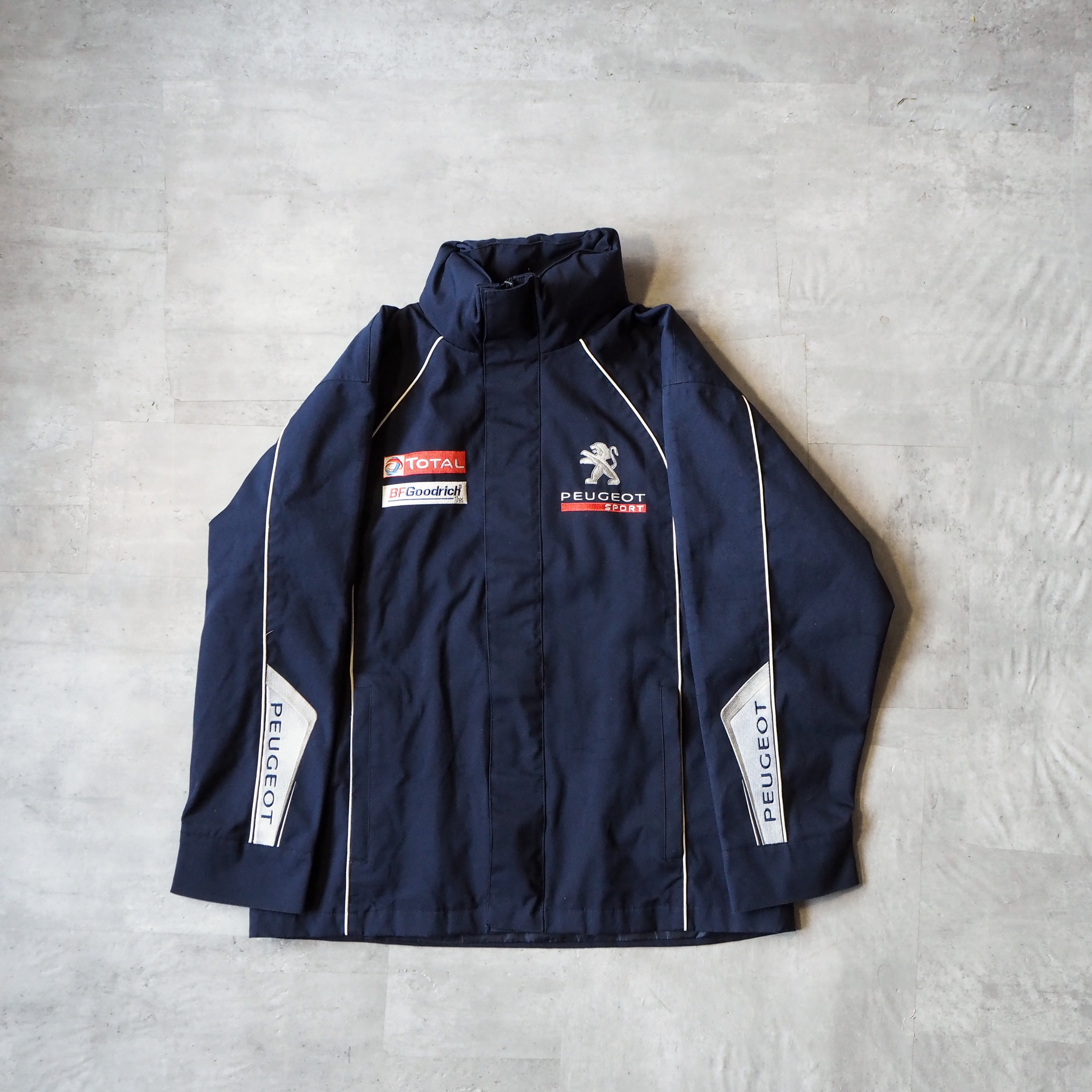 PEUGEOT sport” hoodied stand collar racing lacket プジョースポーツ