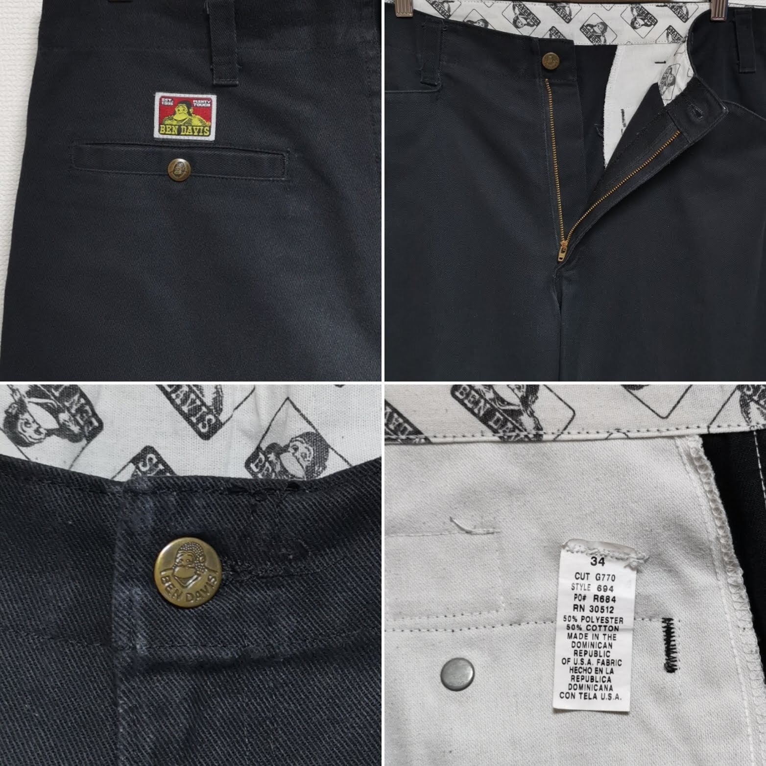 送料無料 00s W34 ベンデイビス BEN DAVIS フリスコ ワークパンツ USA