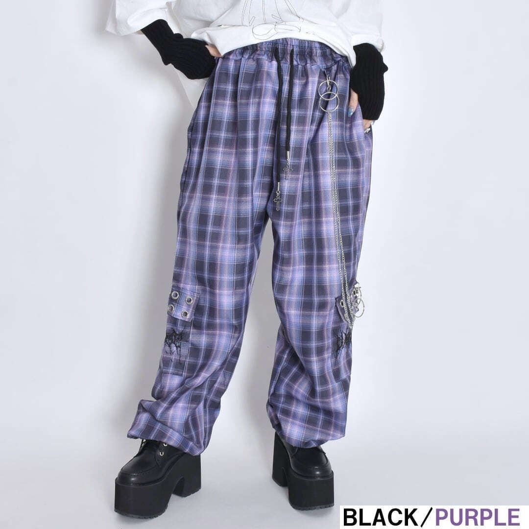 リング×チェーン付きチェックパンツ(3色展開) | VOLCAN&APHRODITE