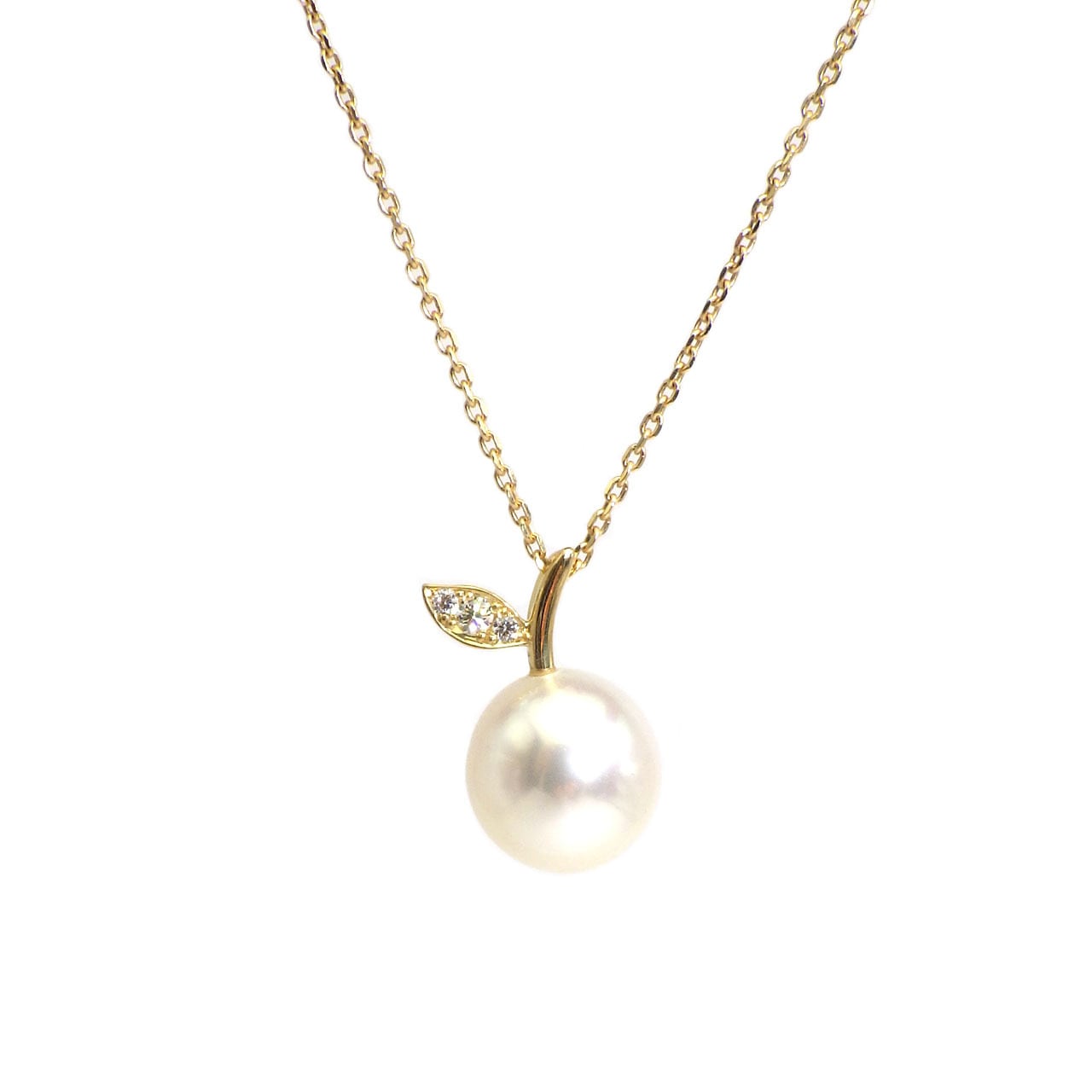 K18YG 南洋白蝶真珠・ダイヤモンドペンダントトップ《Fruit》（KR70536