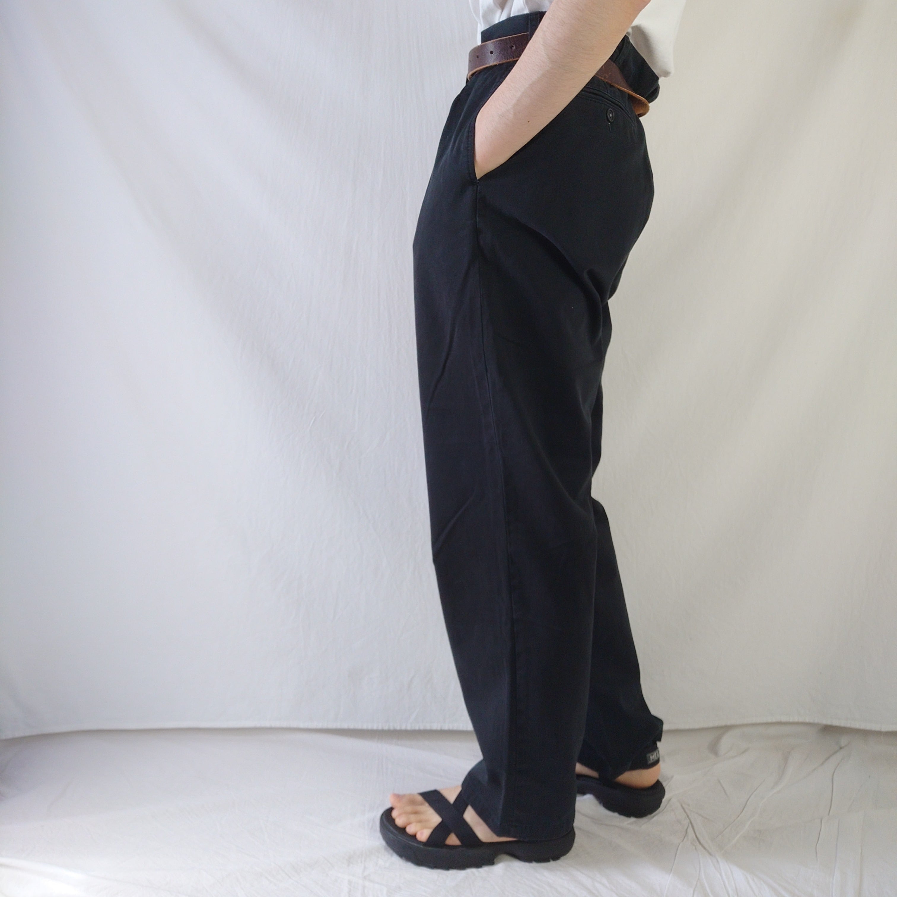 ブラック】Ralph Lauren ラルフローレン ツータック チノパン 黒