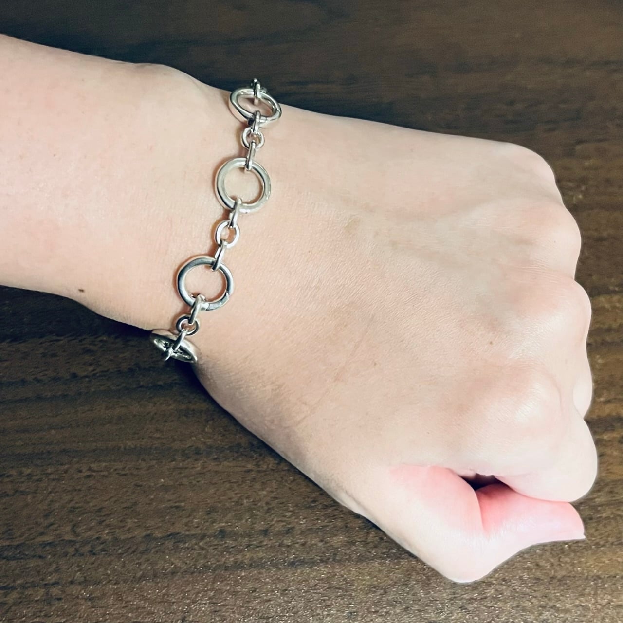 OLD TIFFANY & CO. Round Clasp Link Bracelet Sterling Silver