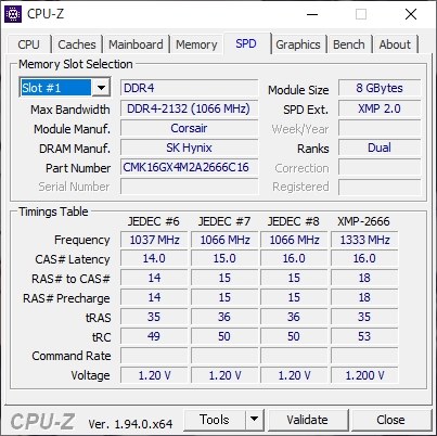 速度について』 Corsair CMK16GX4M2A2666C16 [DDR4 PC4-21300 8GB 2枚