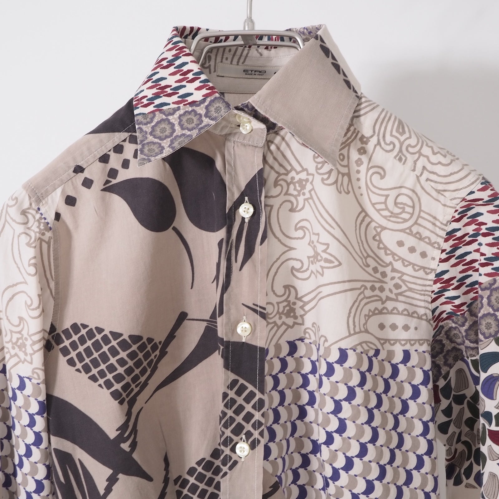 エトロ ETRO イタリア製 ペイズリー柄 長袖シャツ 40 マルチカラー