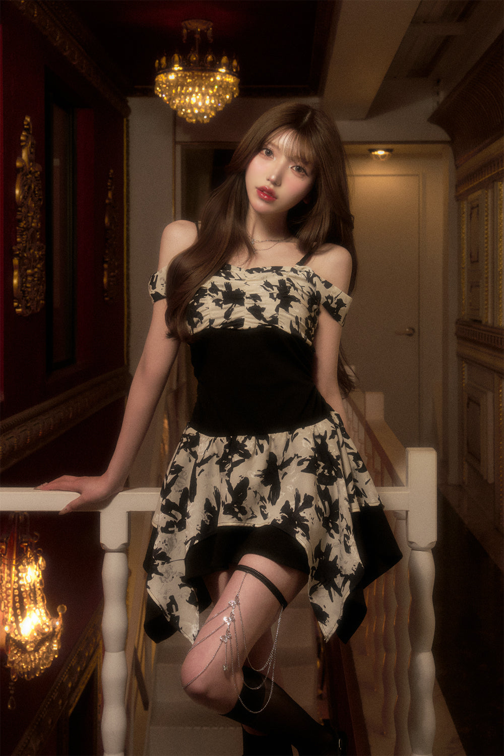 BELEAR MIMI（ベリアミミ）】フラワーニュアンスミニワンピース