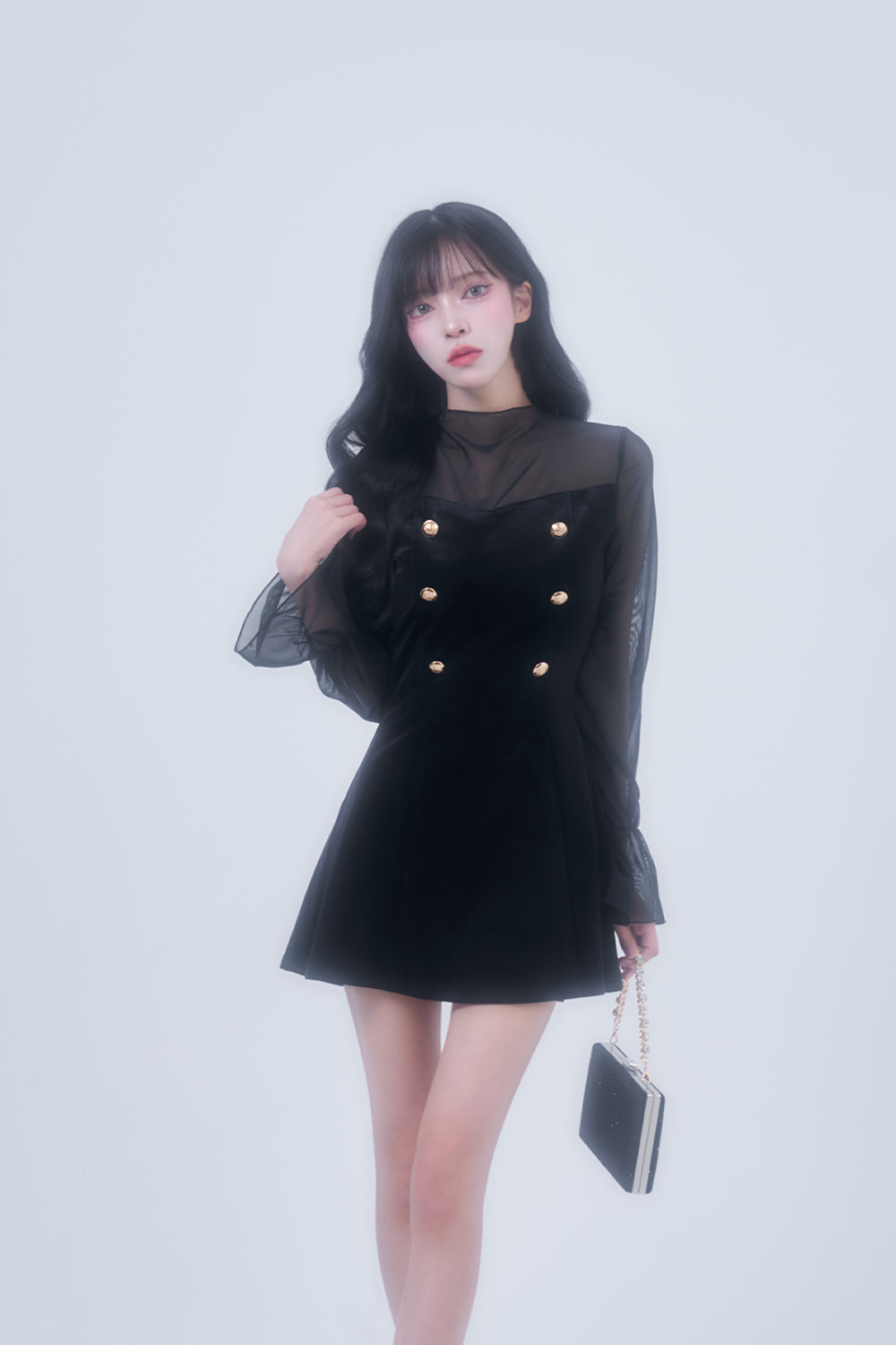 エレガントベロアミニワンピース