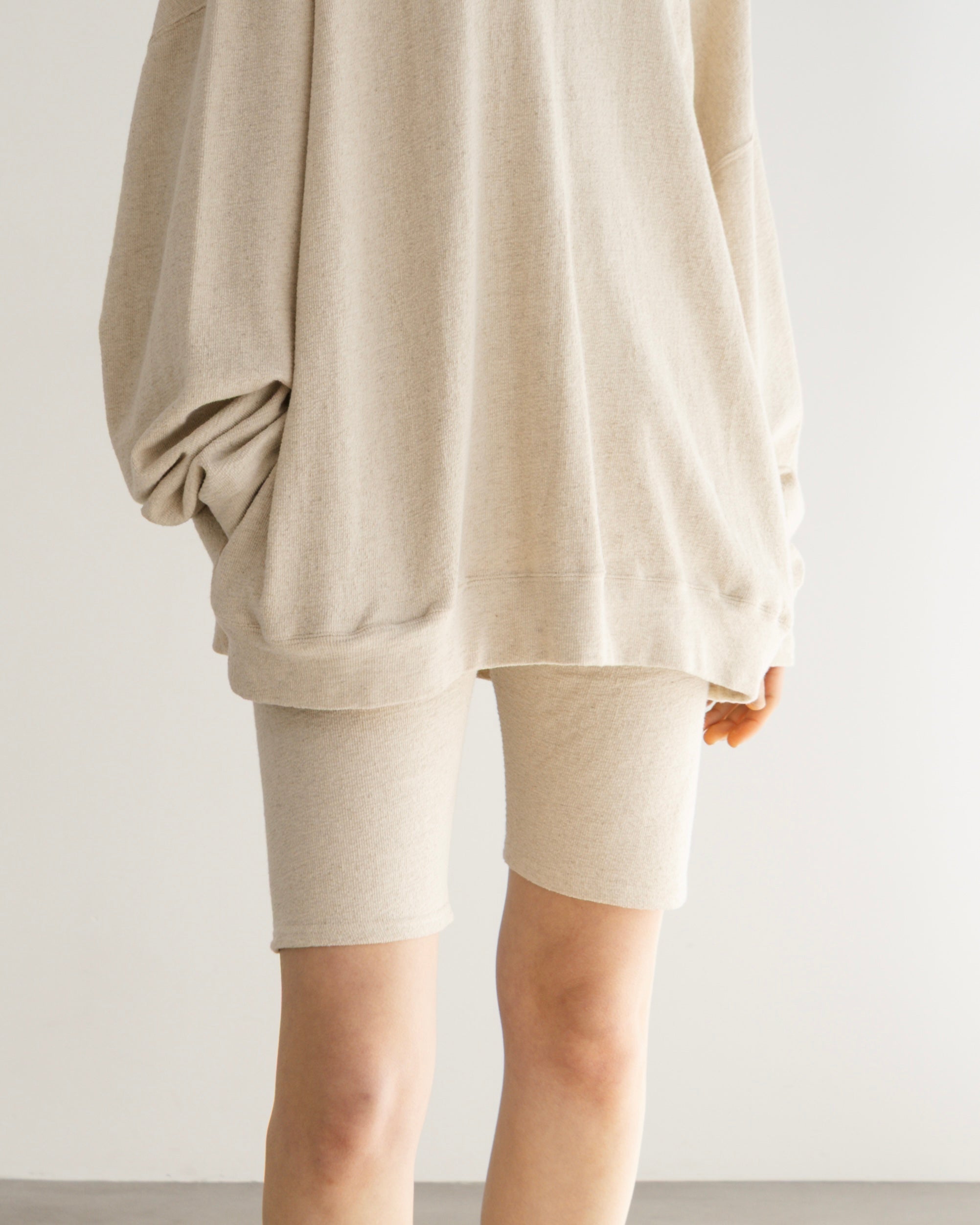 COTTON LINEN RIB SHORT LEGGINGS（コットンリネンリブショート