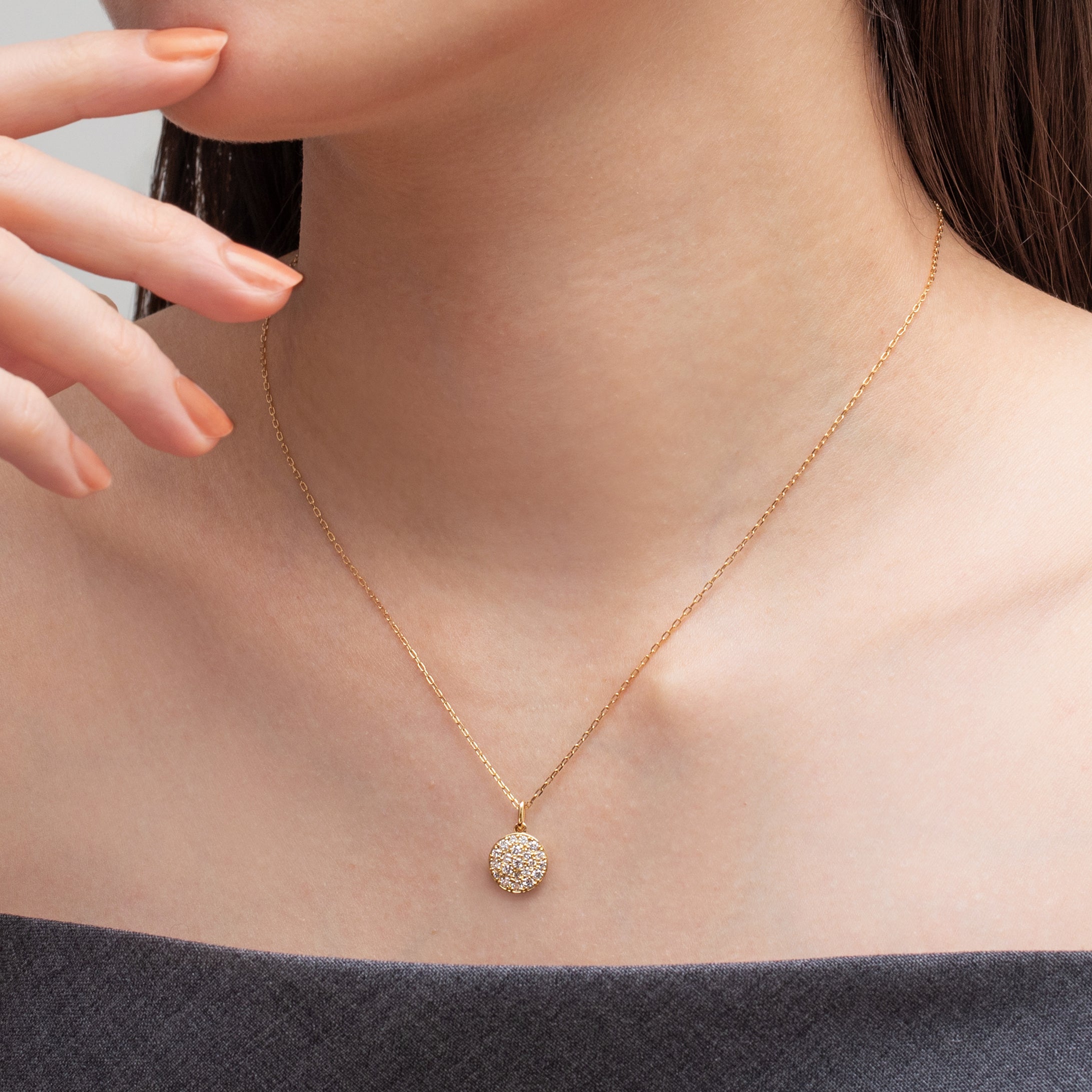 即日発送】ダイヤモンド K10/K18/PTペンダントトップ・ルミエールブーケS